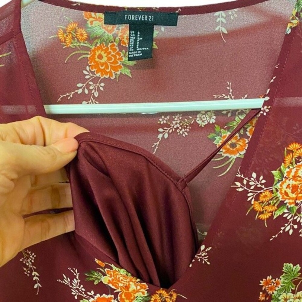 Forever 21 Sheer Flower Print Blouse - Picture 4 of 6
